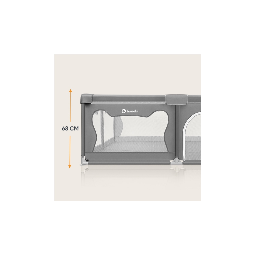 Lionelo - Igralna ograja WILLOW XL siva