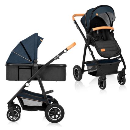 Lionelo - Kombiniran otroški voziček 2 v 1 AMBER Blue Navy