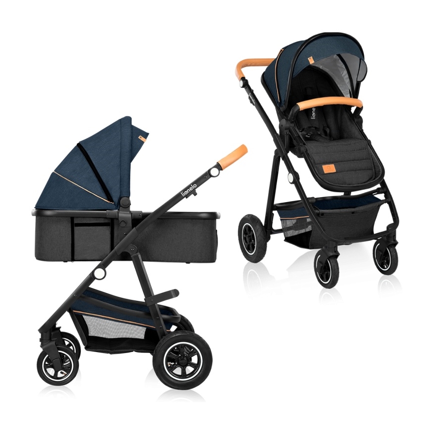 Lionelo - Kombiniran otroški voziček 2 v 1 AMBER Blue Navy