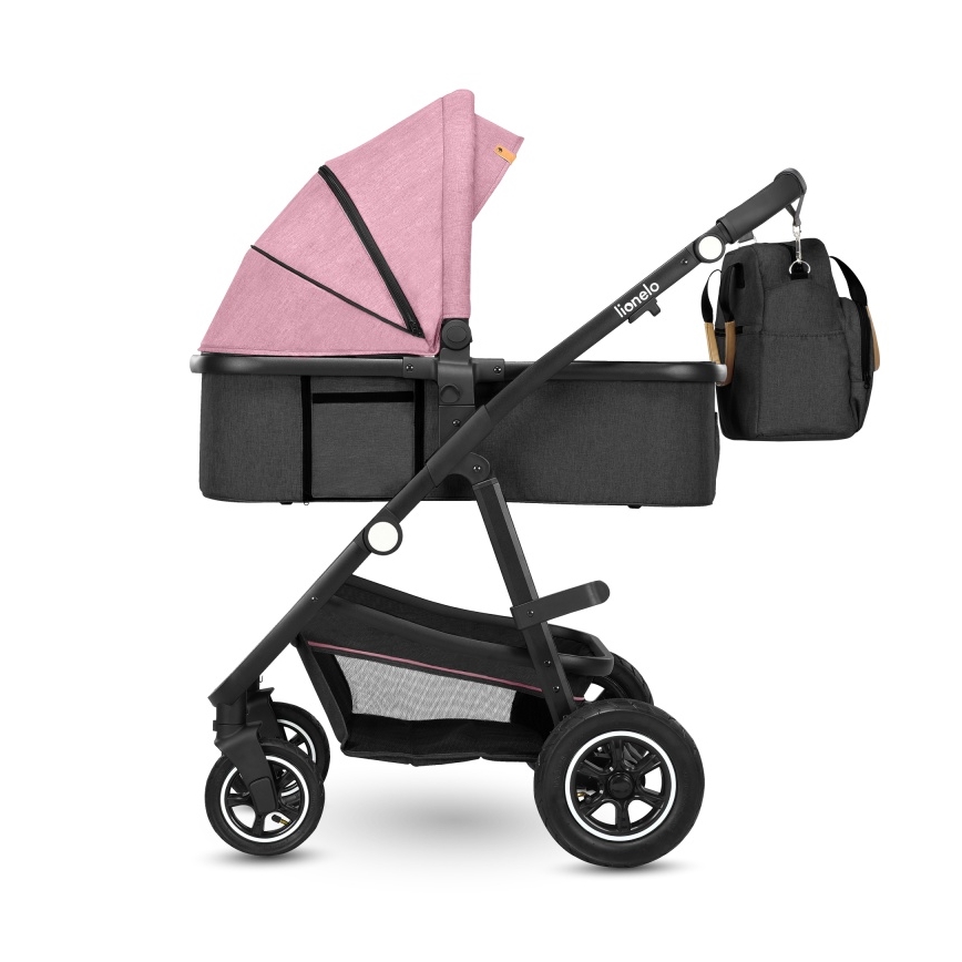 Lionelo - Kombiniran otroški voziček 2 v 1 AMBER Pink Rose
