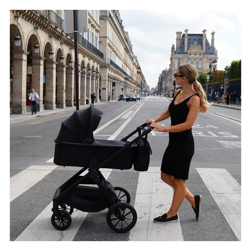 Lionelo - Kombiniran otroški voziček 2 v 1 LAYLA Black Onyx