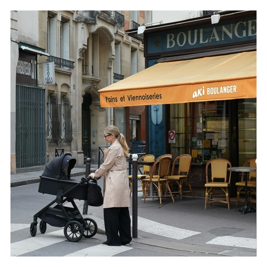 Lionelo - Kombiniran otroški voziček 2 v 1 LAYLA Black Onyx