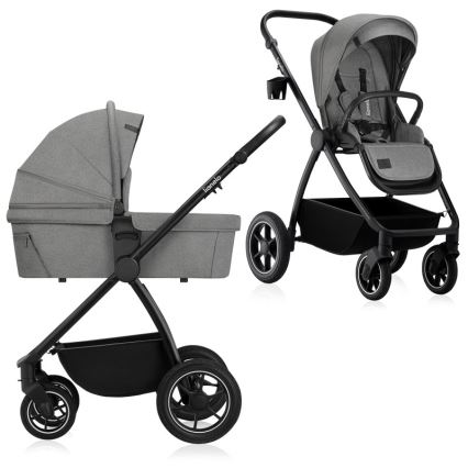 Lionelo - Kombiniran otroški voziček 2 v 1 MERIL Sivi kamen