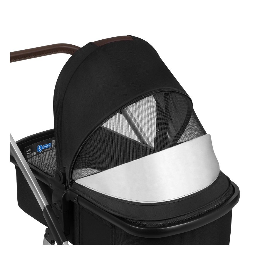 Lionelo - Kombiniran otroški voziček 3 v 1 AMBER črno-srebrn