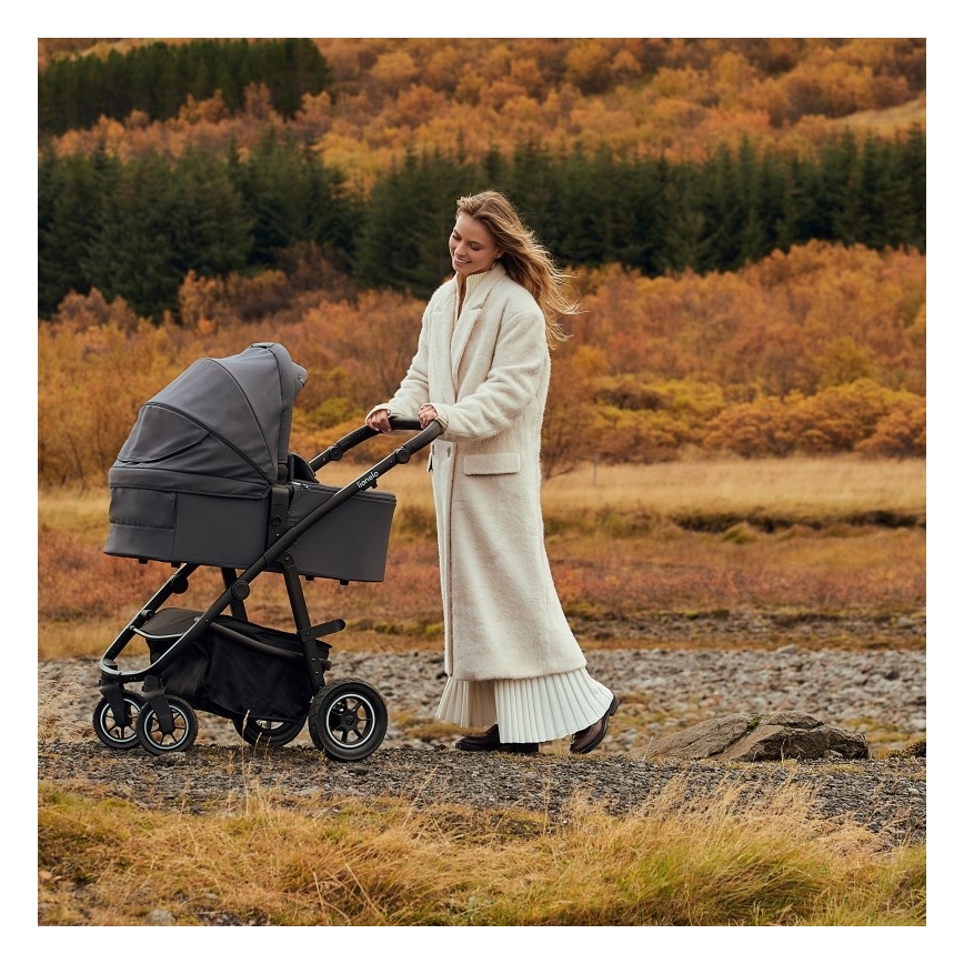 Lionelo - Kombiniran otroški voziček 3 v 1 AMBER PLUS Grey Graphite