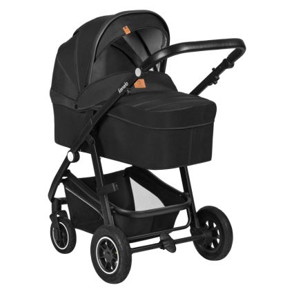 Lionelo - Kombiniran otroški voziček 3 v 1 BIANKA Black Onyx