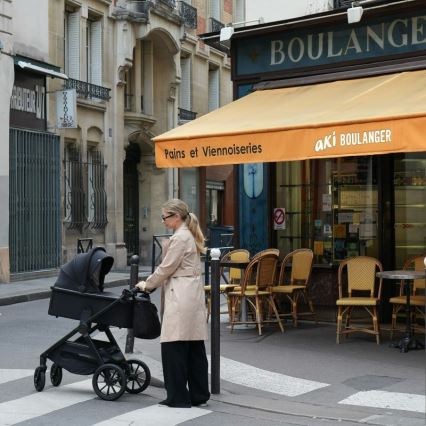 Lionelo - Kombiniran otroški voziček 3 v 1 LAYLA Black Onyx