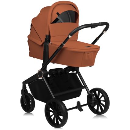 Lionelo - Kombiniran otroški voziček 3 v 1 MIKA PLUS Brown Rust