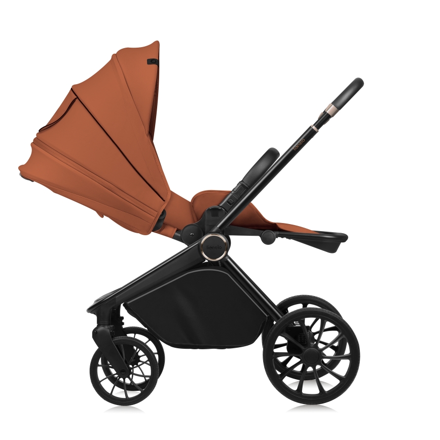 Lionelo - Kombiniran otroški voziček 3 v 1 MIKA PLUS Brown Rust
