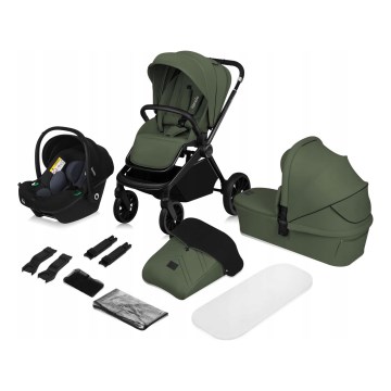 Lionelo - Kombiniran otroški voziček 3 v 1 MIKA PLUS Green Olive