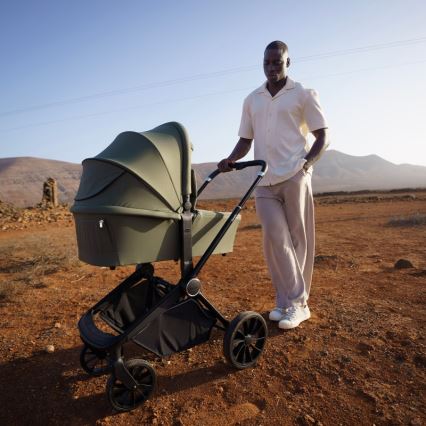 Lionelo - kombiniran otroški voziček 3 v 1 MIKA PLUS, olivno zelen