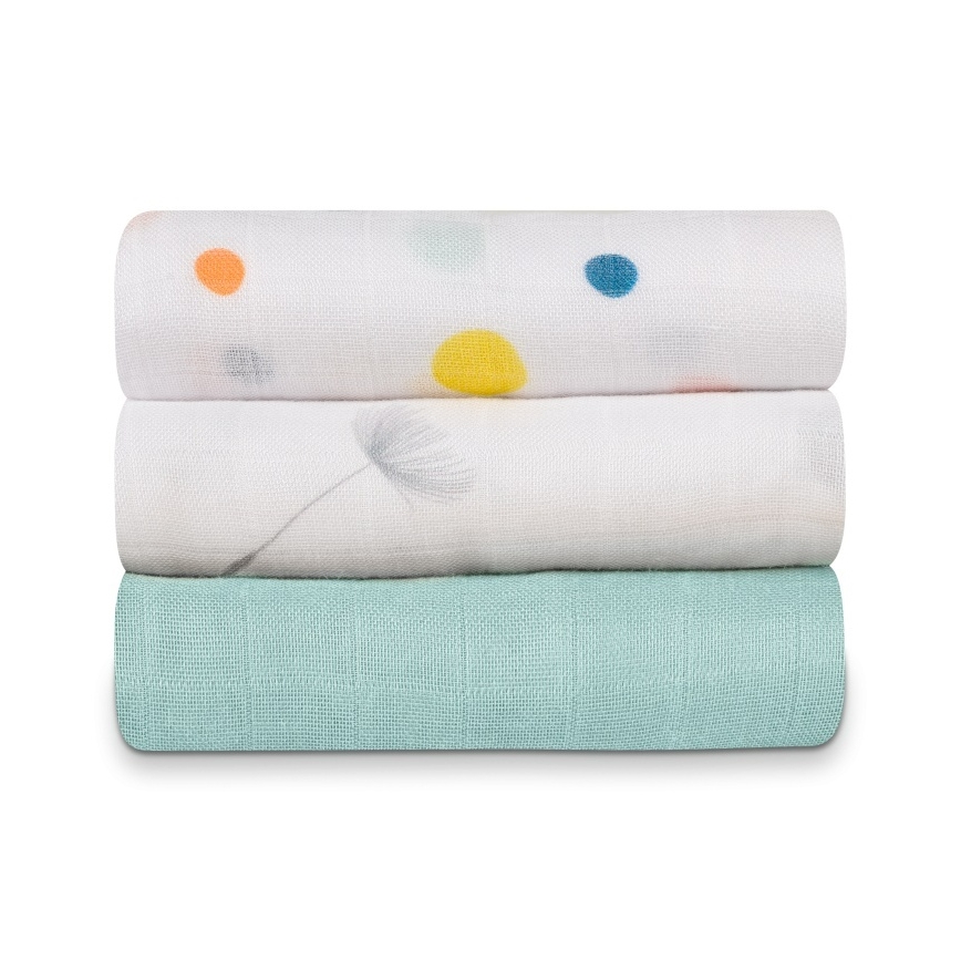 Lionelo - Komplet 3x bambusovih plenic BAMBOO SET 70x70 cm Dot
