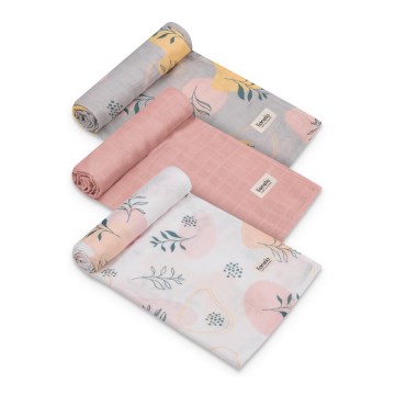 Lionelo - KOMPLET 3x bambusovih plenic BAMBOO SET 70x70 cm List