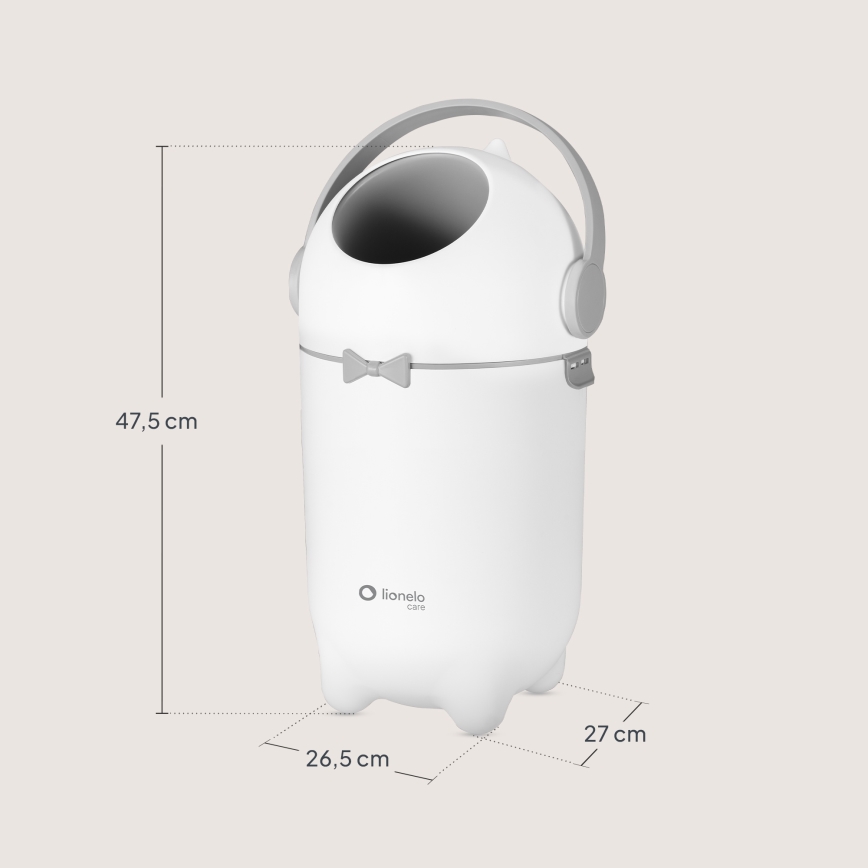Lionelo - Koš za plenice PUREBIN 10 l, bela