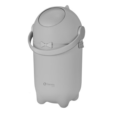 Lionelo - Koš za plenice PUREBIN, 10 l, siv