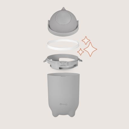 Lionelo - Koš za plenice PUREBIN, 10 l, siv