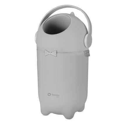 Lionelo - Koš za plenice PUREBIN, 10 l, siv