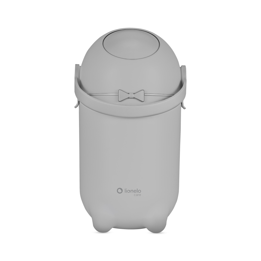 Lionelo - Koš za plenice PUREBIN, 10 l, siv