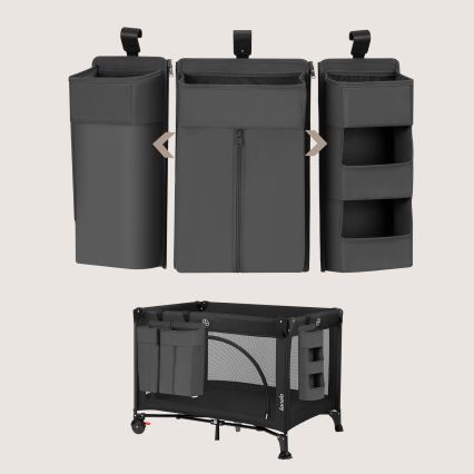 Lionelo - organizator 3 v 1 za posteljico SIDEPOCKET, siva
