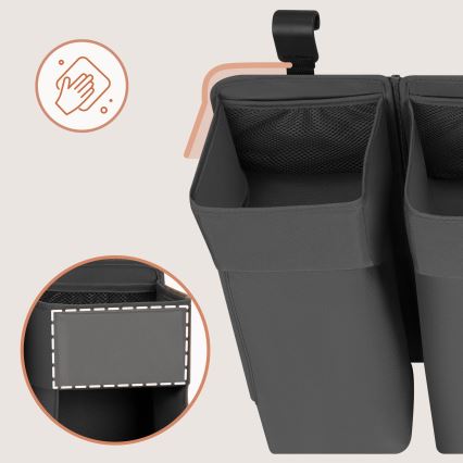 Lionelo - organizator 3 v 1 za posteljico SIDEPOCKET, siva