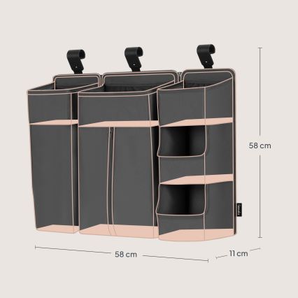 Lionelo - organizator 3 v 1 za posteljico SIDEPOCKET, siva