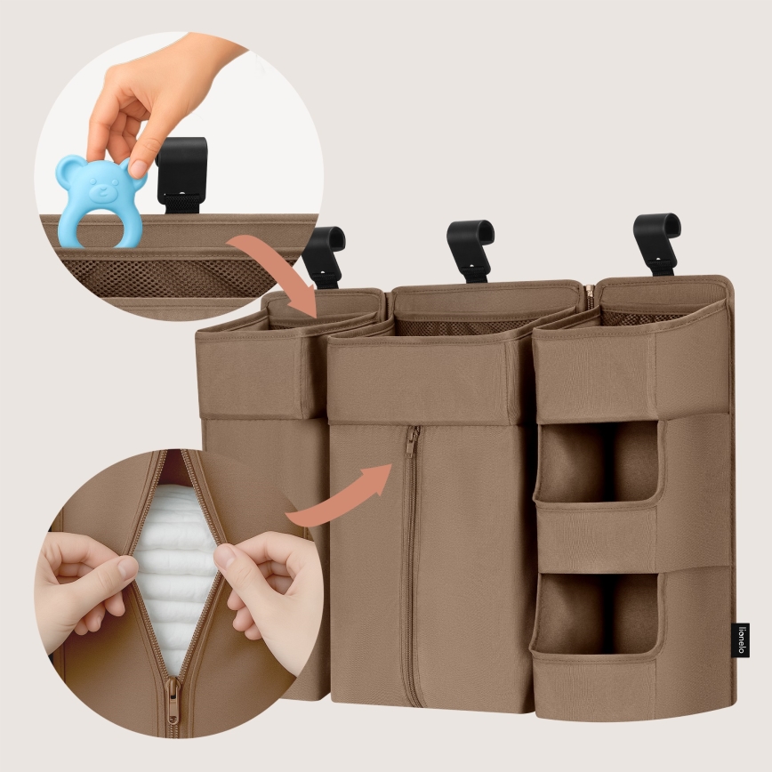 Lionelo - Organizator za posteljico 3 v 1 SIDEPOCKET Bež