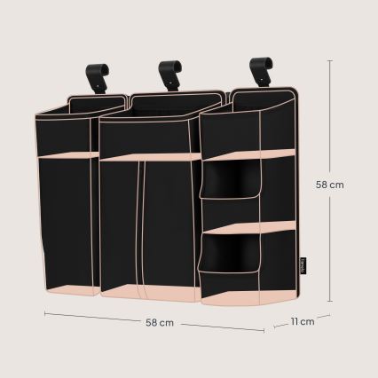 Lionelo - organizator za posteljico 3 v 1 SIDEPOCKET črn