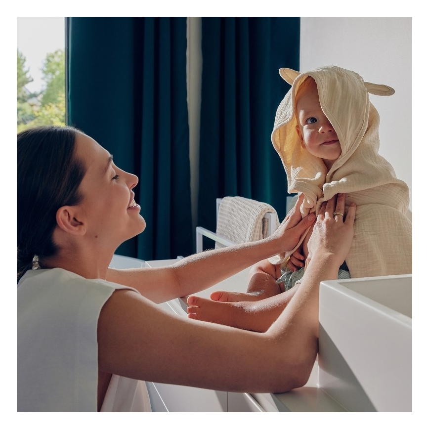 Lionelo - Otroška brisača s kapuco MUSLIN HOODED TOWEL Bež kapučino