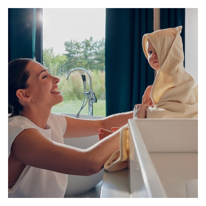 Lionelo - Otroška brisača s kapuco MUSLIN HOODED TOWEL Bež kapučino