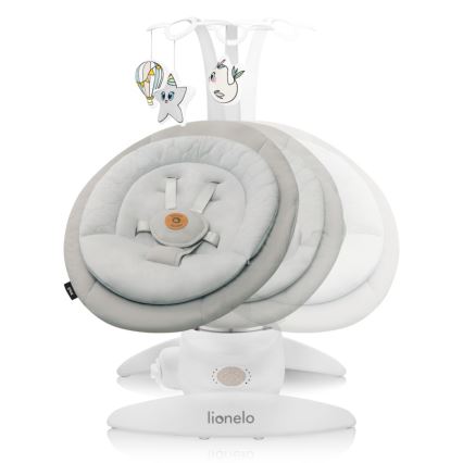 Lionelo - Otroška gugalnica z melodijo MELL Beige Sand 4xAA + daljinski upravljalnik