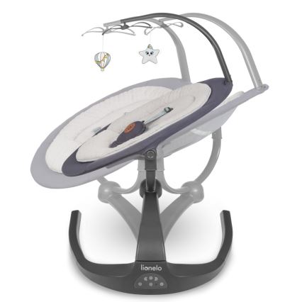 Lionelo - Otroška gugalnica z melodijo RINA 4xAA Betonsko siva + daljinski upravljalnik