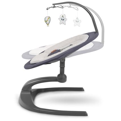 Lionelo - Otroška gugalnica z melodijo RINA 4xAA Betonsko siva + daljinski upravljalnik