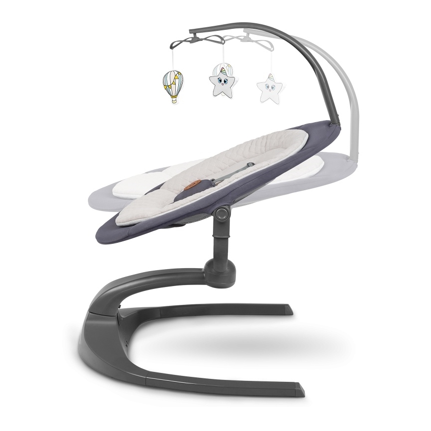 Lionelo - Otroška gugalnica z melodijo RINA 4xAA Betonsko siva + daljinski upravljalnik