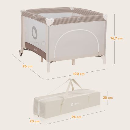 Lionelo - Otroška igralna ograja BONNIE Beige Sand