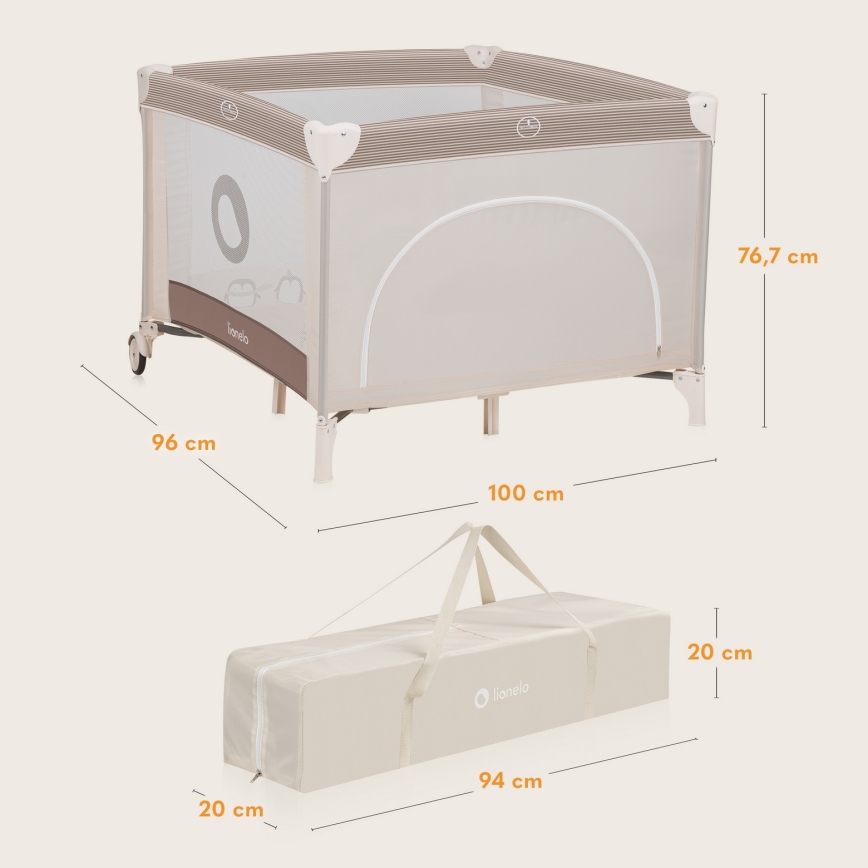 Lionelo - Otroška igralna ograja BONNIE Beige Sand