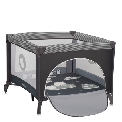 Lionelo - Otroška igralna ograja BONNIE Grey Scandi