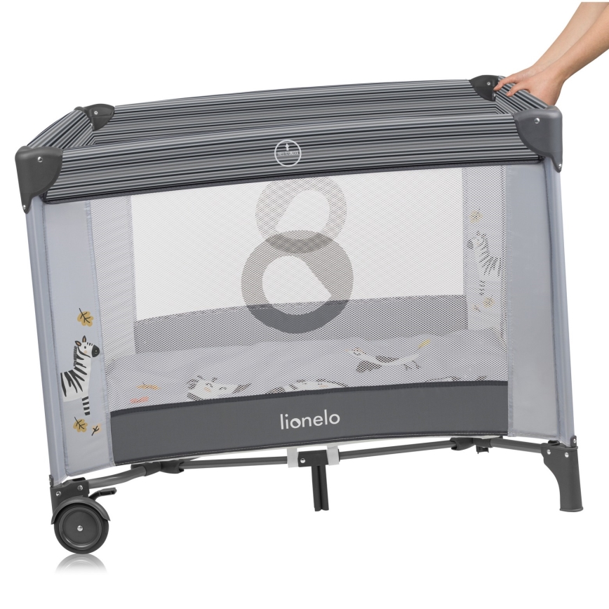 Lionelo - Otroška igralna ograja BONNIE Grey Stone