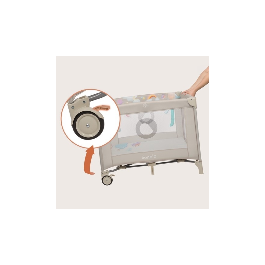 Lionelo - Otroška igralna ograja MILLE PLUS sivo-bežna