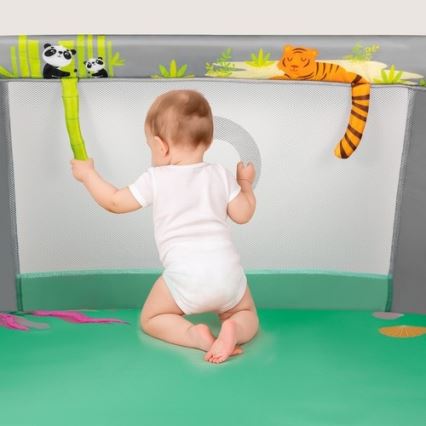 Lionelo - Otroška igralna ograja MILLE PLUS sivo-zelena