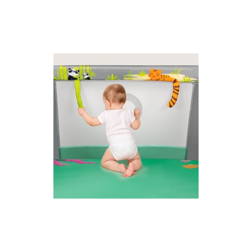 Lionelo - Otroška igralna ograja MILLE PLUS sivo-zelena
