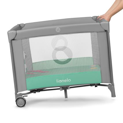 Lionelo - Otroška igralna ograja MILLE sivo-zelena