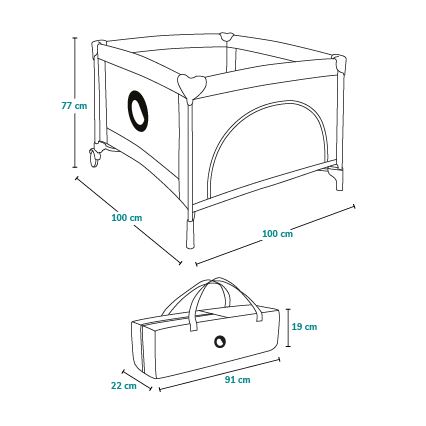 Lionelo - Otroška igralna ograja MILLE sivo-zelena