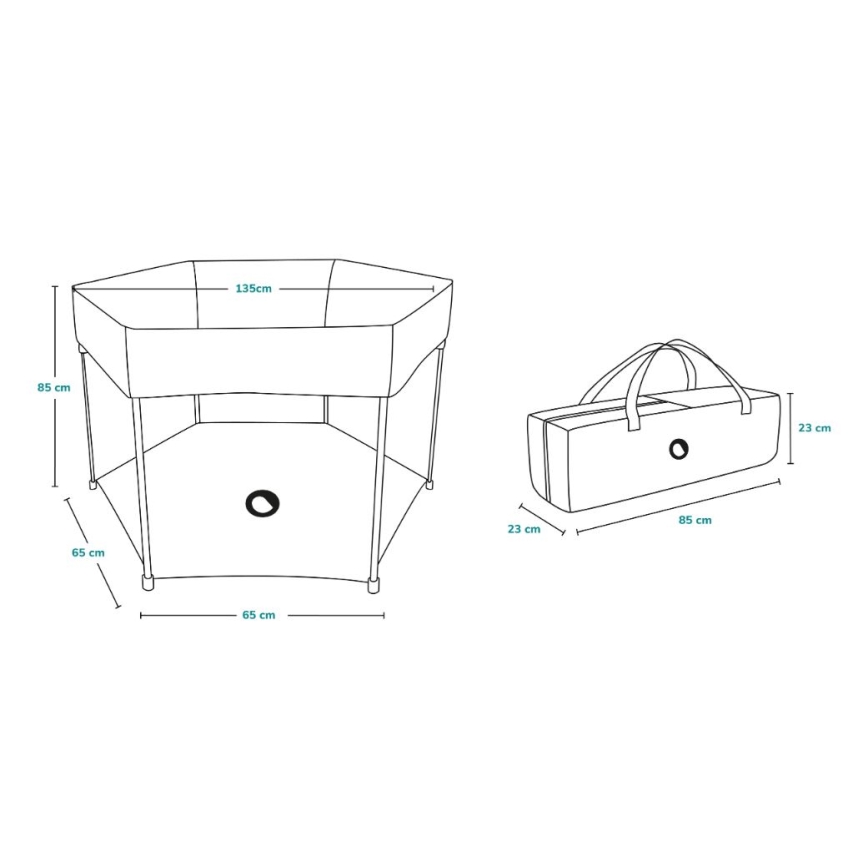Lionelo - Otroška igralna ograja ROEL temno modra