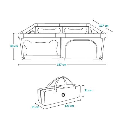 Lionelo - Otroška igralna ograja WILLOW bež