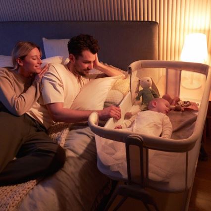 Lionelo - Otroška posteljica 2 v 1 LUNA siva