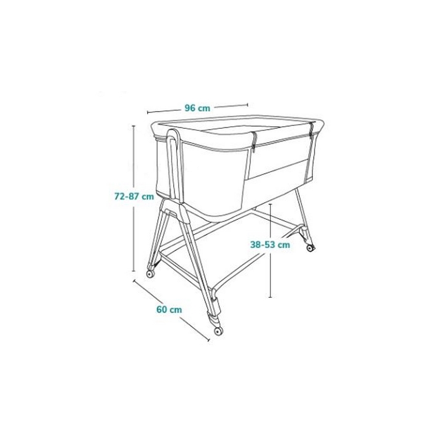 Lionelo - Otroška posteljica 2 v 1 LUNA siva