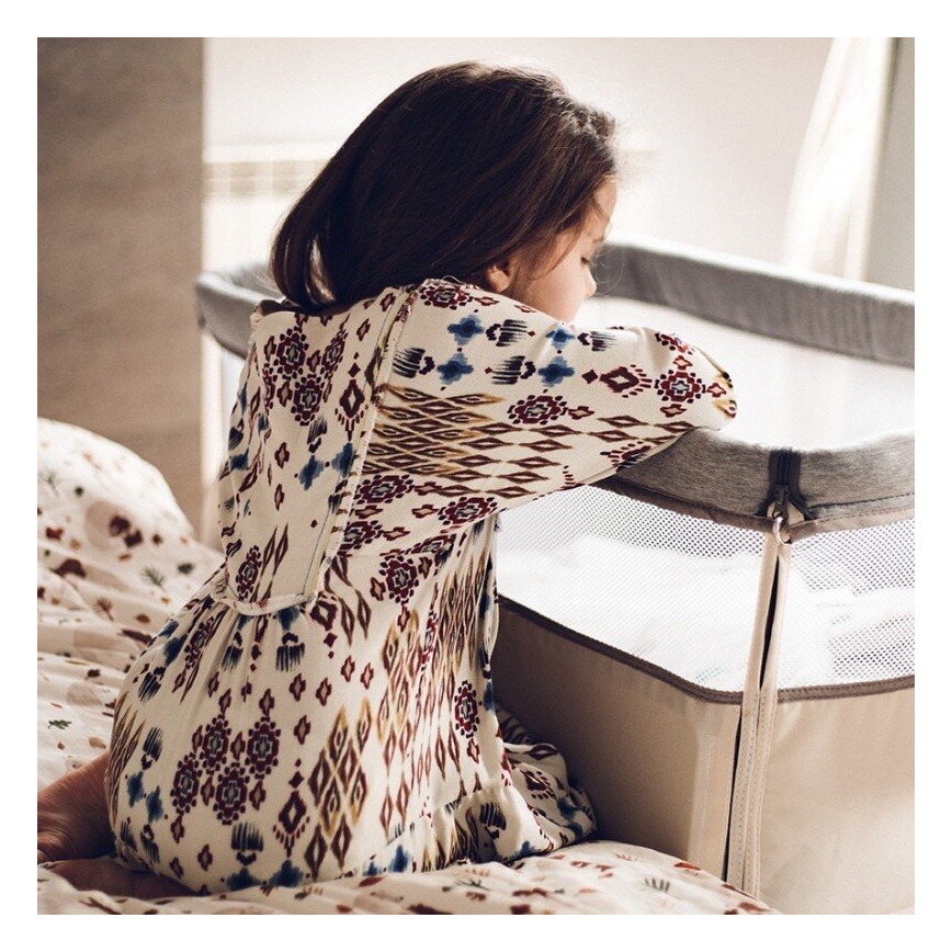 Lionelo - Otroška posteljica 3 v 1 LEONIE siva/bežna