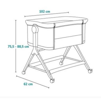 Lionelo - Otroška posteljica 3v1 LEONIE PLUS siva