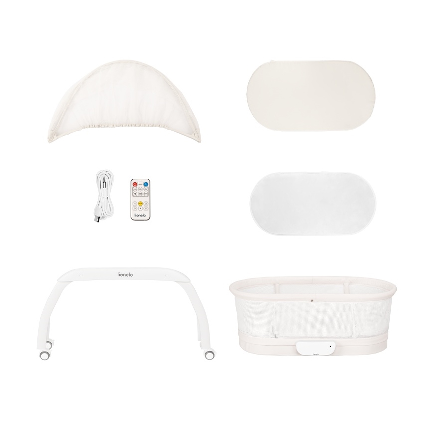 Lionelo - Otroška posteljica s tehtnico CORAL White