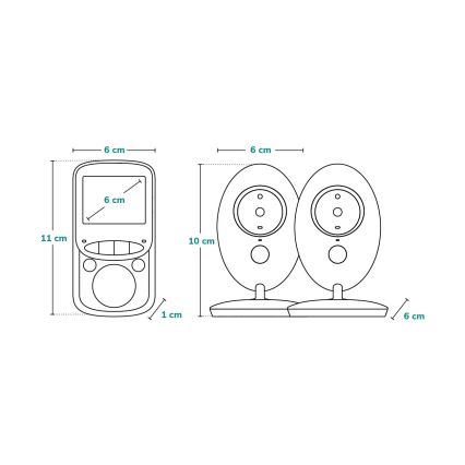 Lionelo - Otroška varuška z monitorjem BABYLINE 5.1 230V 1000 mAh